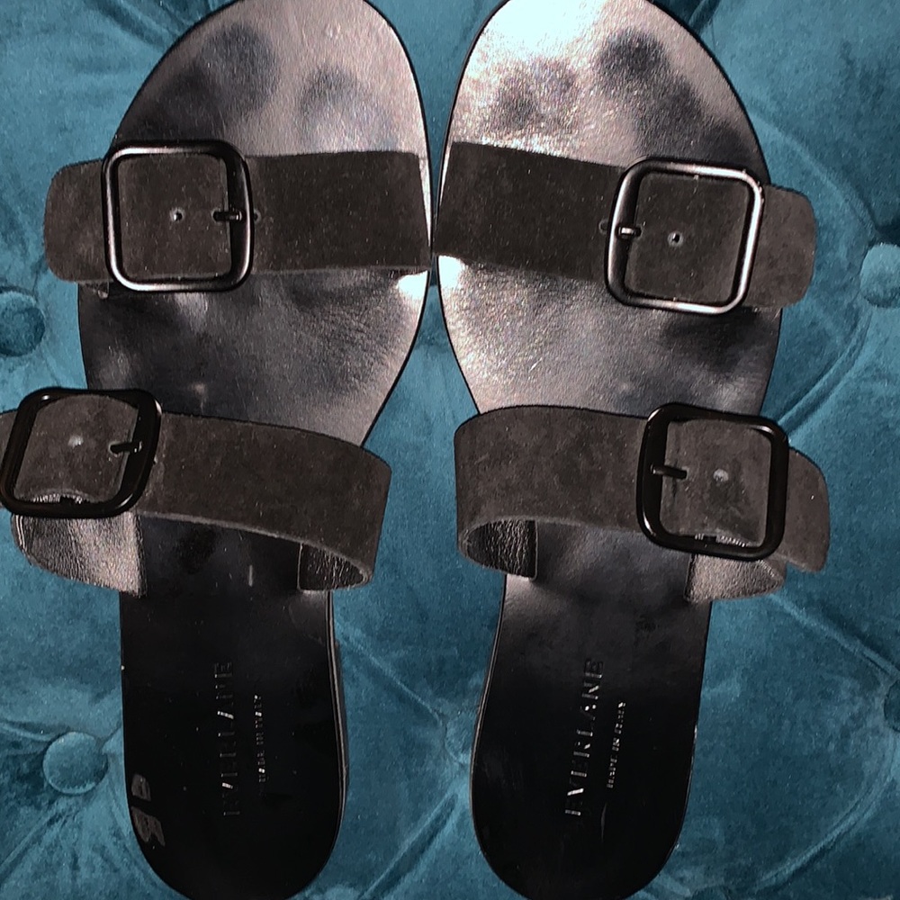 Everlane Suede Two Buckle Sandals sz9